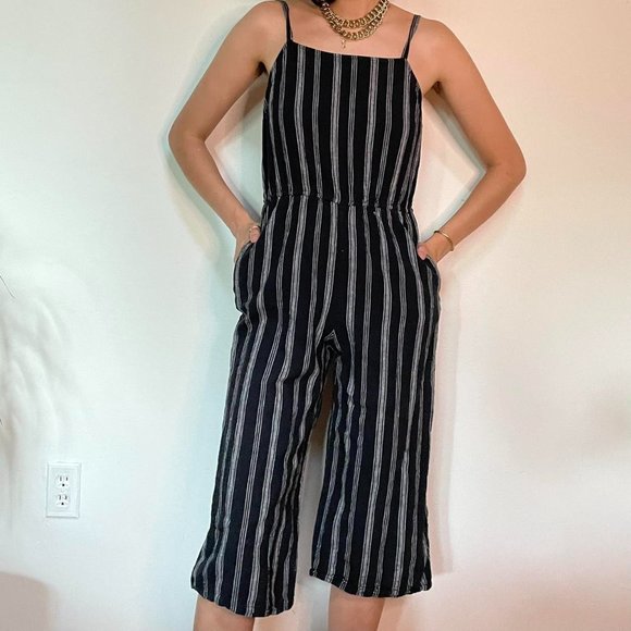 GAP Pants - Black and grey striped overalls/jumper/onesie/jumpsuit